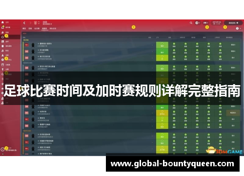 足球比赛时间及加时赛规则详解完整指南